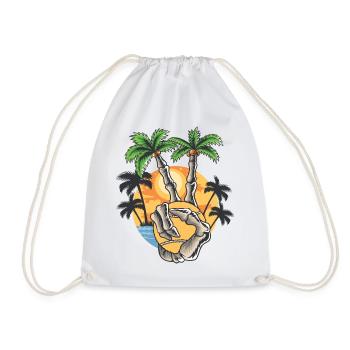 Main squelette avec balle de tennis ou de padel - Sac de sport léger - blanc - Devant