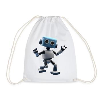 Dancing robot - Drawstring Bag - white - Front