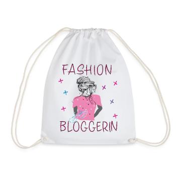 Girl,Blogger, Fashion - Drawstring Bag - white - Front