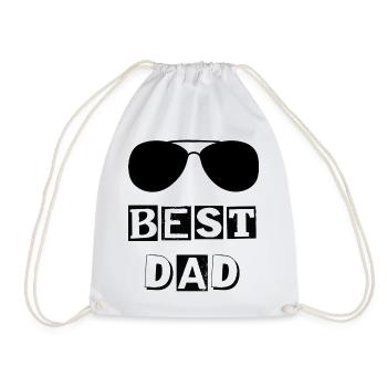 Typography best DAD bezel - Drawstring Bag - white - Front
