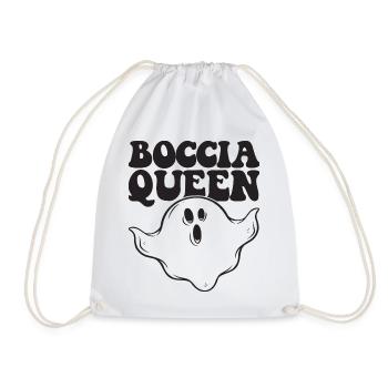 Boccia Queen Boulekugel Halloween Kostüm Geist - Turnbeutel - Weiß - Vorne