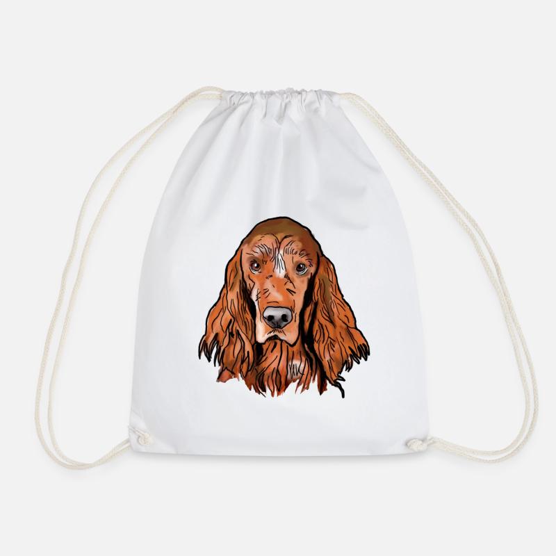 Irish Setter - Drawstring Bag - white
