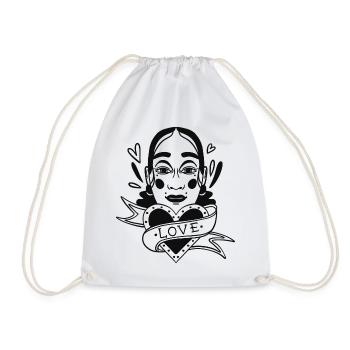 Love Portrait v2 White - Drawstring Bag - white - Front