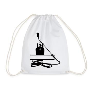 Roofing company monogram transparent - Drawstring Bag - white - Front
