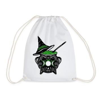Witch's Cauldron Witch's Hat Witches Walpurgis Night - Drawstring Bag - white - Front