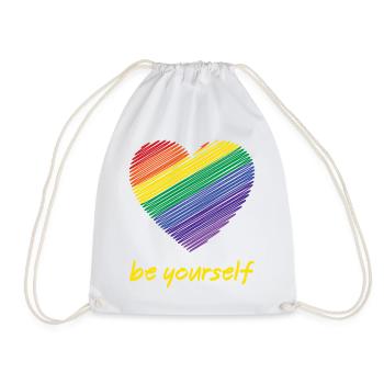 Pride Month LGBTQ - Be Yourself - Drawstring Bag - white - Front