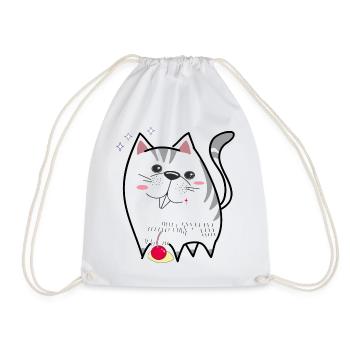niedliche Katze - Turnbeutel - Weiß - Vorne