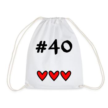 40. 40 ANS. 40e ANNIVERSAIRE. ANNIVERSAIRE 40 ANS. - Sac de sport léger - blanc - Devant