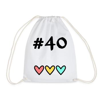 40. 40 ANS. 40e ANNIVERSAIRE. ANNIVERSAIRE 40 ANS. - Sac de sport léger - blanc - Devant