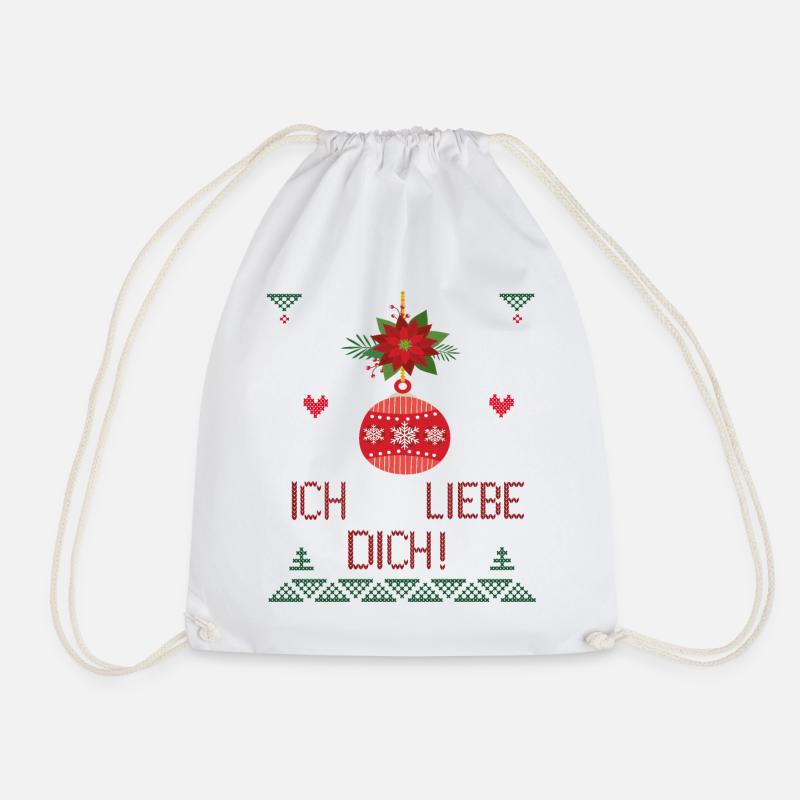 Weihnachten, ich liebe Dich, Christmas - Turnbeutel - Weiß