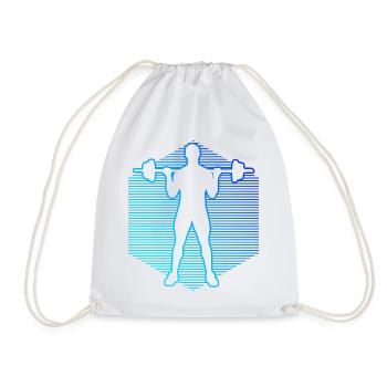 Cardio Fitness Men's Weightlifting Strength Training - Drawstring Bag - white - Front