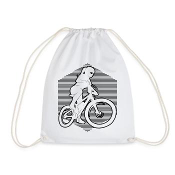 Mountainbike Mountainbiker Radfahren Radfahrer - Turnbeutel - Weiß - Vorne