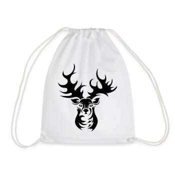 Rentier Elch Hirsch Geweih Illustration Symbol - Turnbeutel - Weiß - Vorne