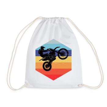 Dirt Biker Women's Dirt Bike Dirt Bike Motocross - Drawstring Bag - white - Front