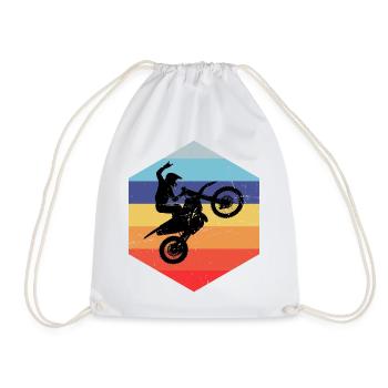 Dirt Biker Dirt Bike Motocross Dirt Bike Women - Drawstring Bag - white - Front