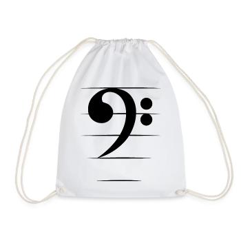 Clé de Basse Guitare Basse Symbole Basse Logo Musique - Sac de sport léger - blanc - Devant