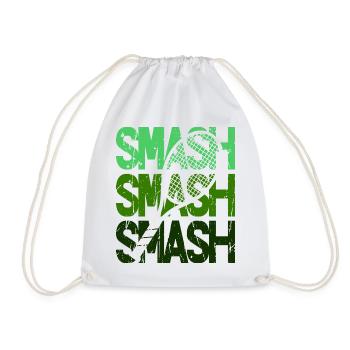 Tennis Smash Schmetterball Racket Design Hoodie - Turnbeutel - Weiß - Vorne
