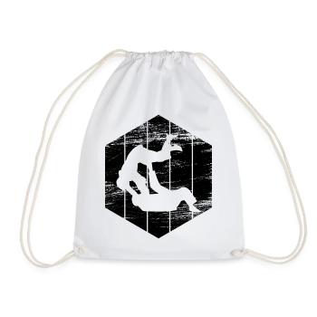 Judoka Drawing - Drawstring Bag - white - Front