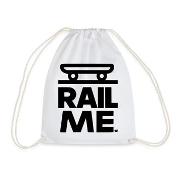 Rail - skateboard - Drawstring Bag - white - Front