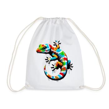 Gecko - Drawstring Bag - white - Front