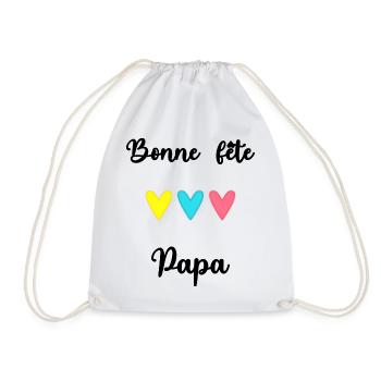 HAPPY FATHER'S DAY. DAD. FATHER's DAY - Drawstring Bag - white - Front