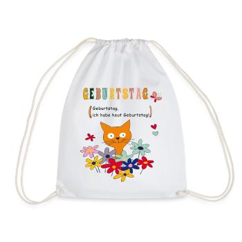 Geburtstag, Happy Birthday - Drawstring Bag - white - Front