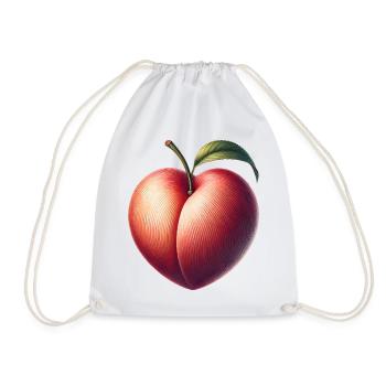 Pêche en forme de cœur : beauté du fruit - Sac de sport léger - blanc - Devant