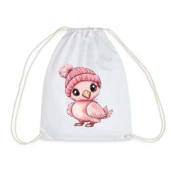 Flamingo Cute Cute Baby Kids Animal Cartoon - Drawstring Bag - white - Front