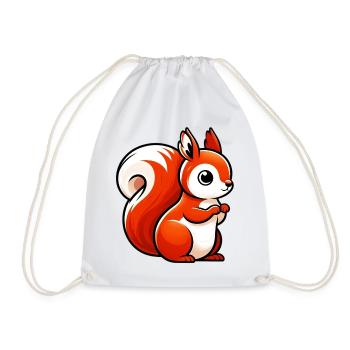 Squirrel - Drawstring Bag - white - Front