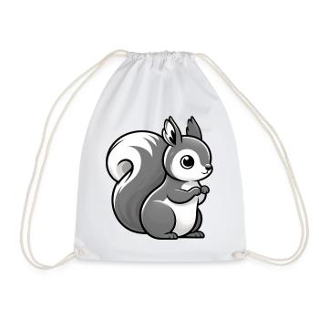 Squirrel - Drawstring Bag - white - Front