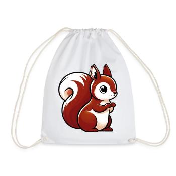 Squirrel - Drawstring Bag - white - Front
