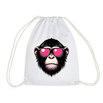 Monkey - Drawstring Bag - white - Front