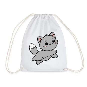 Katze - Turnbeutel - Weiß - Vorne