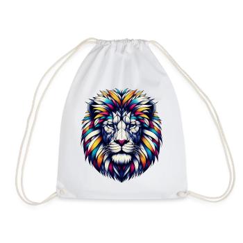 Lion - Drawstring Bag - white - Front