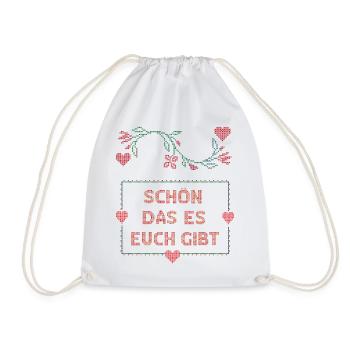 schön das es euch gibt, Ugly Christmas - Turnbeutel - Weiß - Vorne