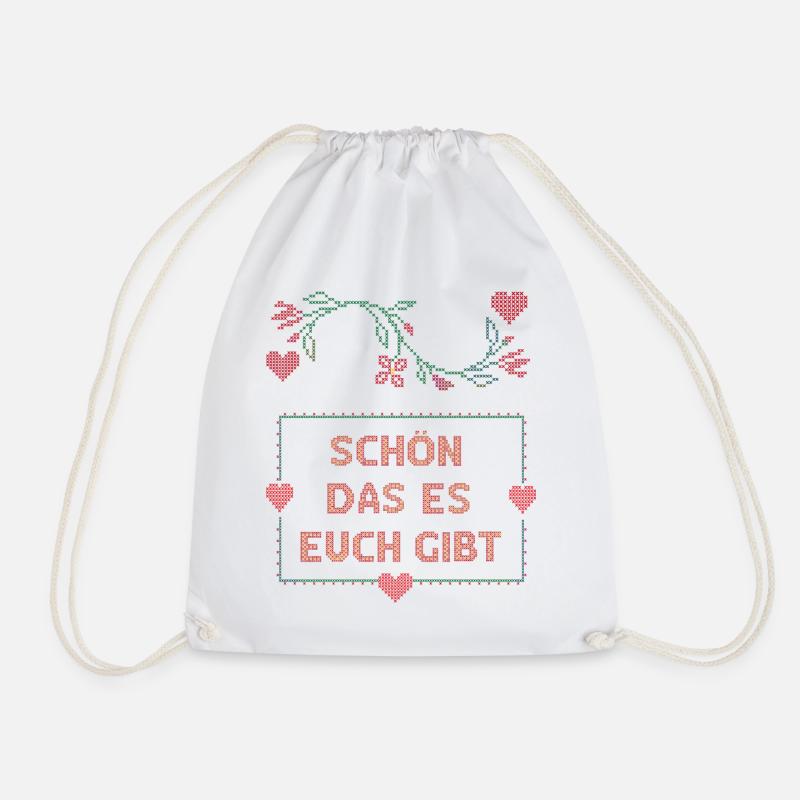 schön das es euch gibt, Ugly Christmas - Turnbeutel - Weiß