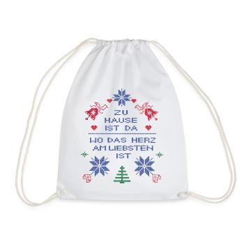 Family, Christmas - Drawstring Bag - white - Front