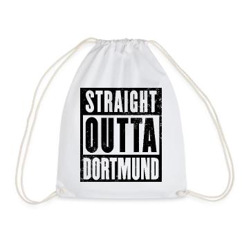 Dortmund, Ruhrgebiet, Ruhrpott, echter Dortmunder - Turnbeutel - Weiß - Vorne