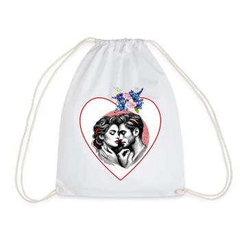 Duo de coeurs dans un cadre floral - Sac de sport léger - blanc - Devant