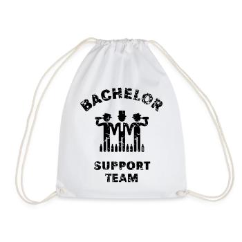 Bachelor Support Team (Groom Stag Party Vintage B) - Drawstring Bag - white - Front