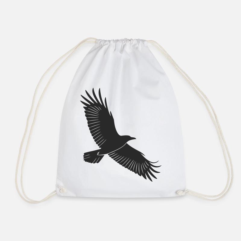 Anmutiges Vogel-Silhouetten-Design - Turnbeutel - Weiß
