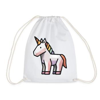 Licorne géométrique – Art animalier fantastique Low Poly - Sac de sport léger - blanc - Devant