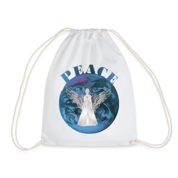 Paix sur Terre avec la protection des anges - Sac de sport léger - blanc - Devant