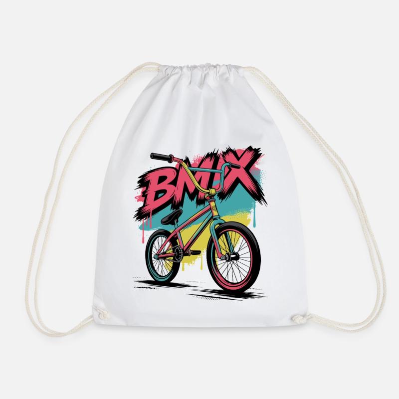 Graffiti Vintage BMX Fahrrad Kunst - Turnbeutel - Weiß