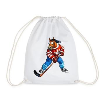 Eishockey Pferd - Drawstring Bag - white - Front