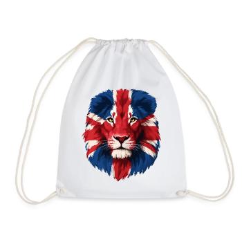 Lion majestueux avec crinière Union Jack - Sac de sport léger - blanc - Devant