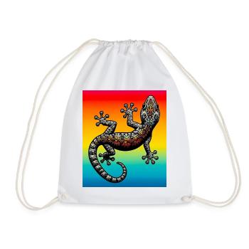 Gecko - Turnbeutel - Weiß - Vorne