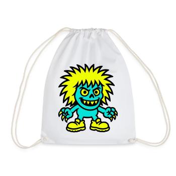 Monster with yellow hair - Drawstring Bag - white - Front