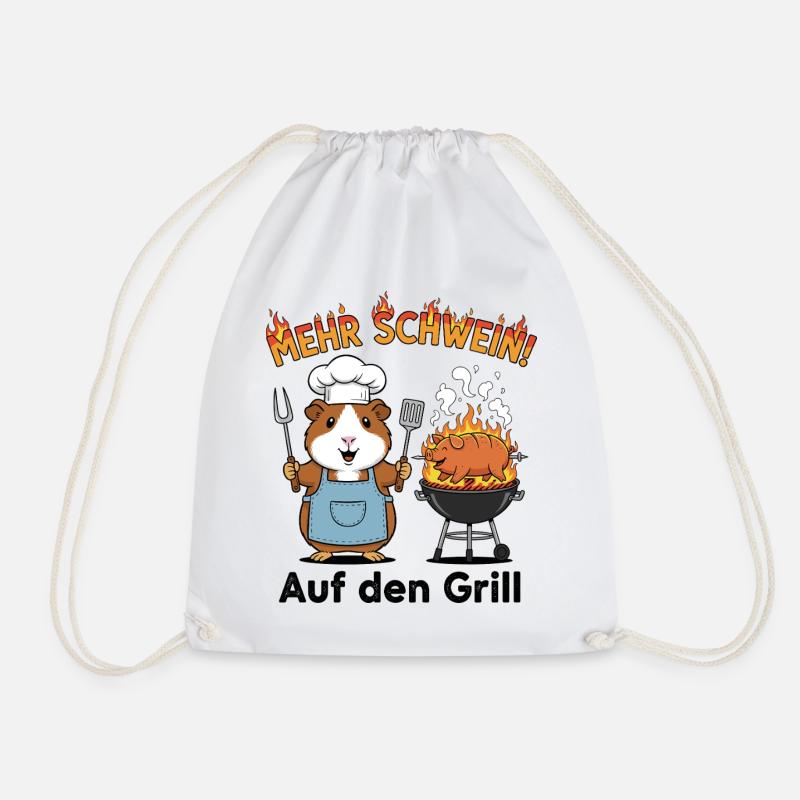Mehr Schwein! Auf den Grill - Turnbeutel - Weiß