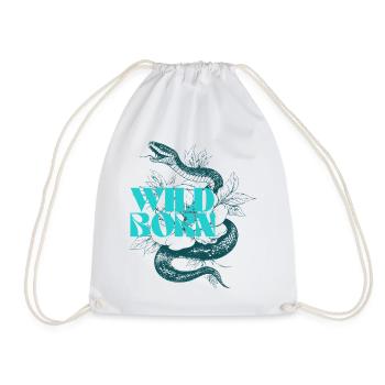 Serpent sauvage né et feuille tatouage Design - Sac de sport léger - blanc - Devant